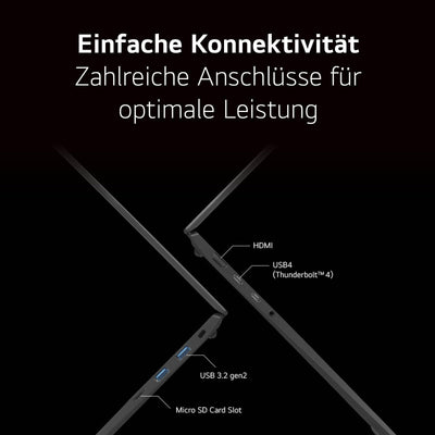 2024 LG gram 16 Zoll Notebook - 1199g Intel Core Ultra7 Laptop (32GB RAM, 2TB Dual SSD, 24h Akkulaufzeit, IPS Panel Anti-Glare Display, Win 11 Home) - Grau