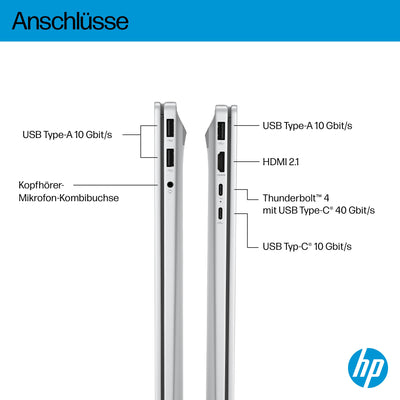 HP OmniBook 7 Next Gen AI PC, Copilot+ PC, 17.3 Zoll FHD Touch Display, Intel Core Ultra 7 258V (47 Tops), 32GB LPDDR5x RAM, 1TB PCIe Gen4 SSD, Intel Arc 140 V GPU, QWERTZ, Windows 11, Silber