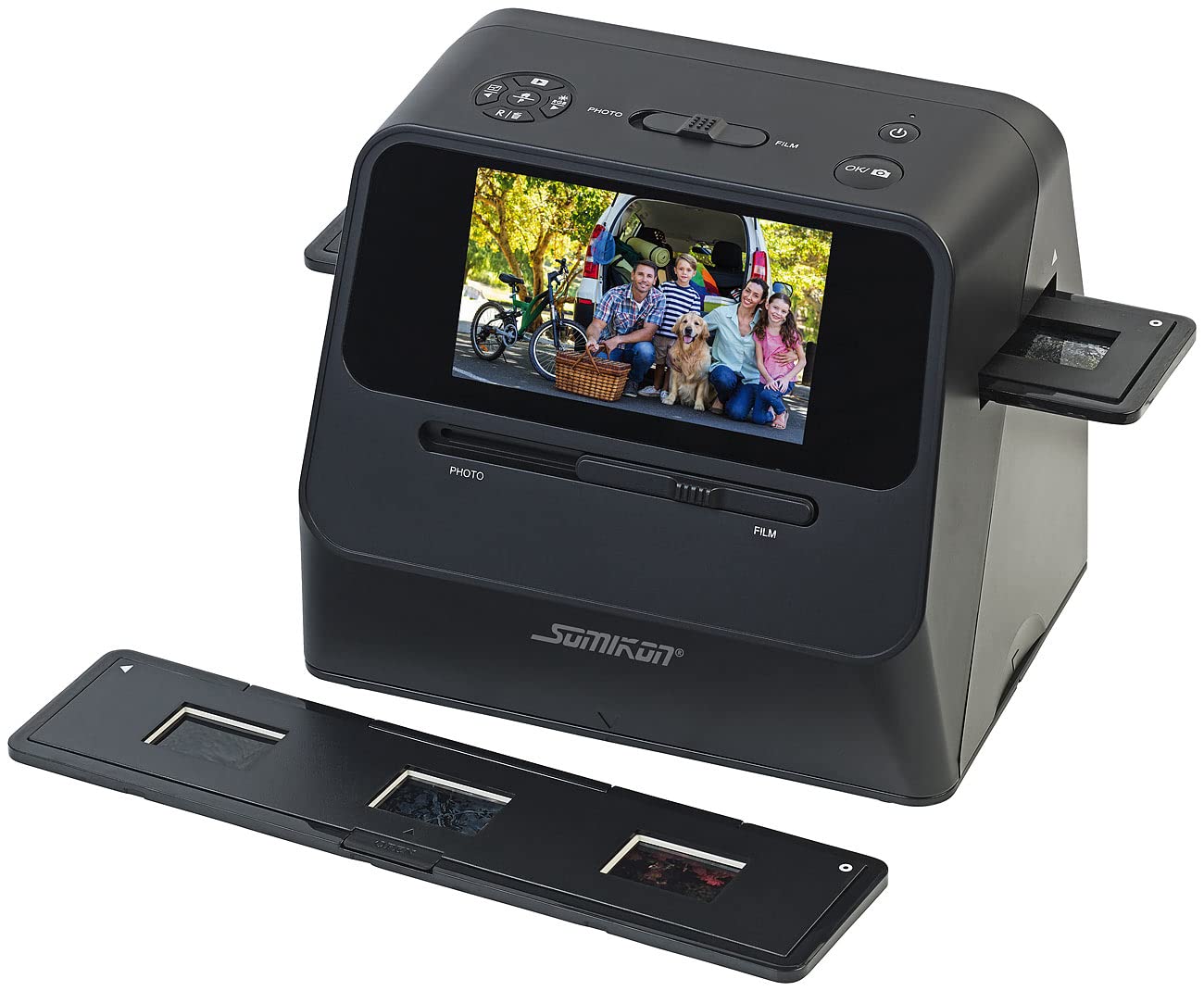Somikon Fotoscanner: 3in1-Foto-, Dia- & Negativscanner mit 22 MP und HDMI-Ausgang, Akku (Scanner, Bilder Scanner, Digitalisierung)
