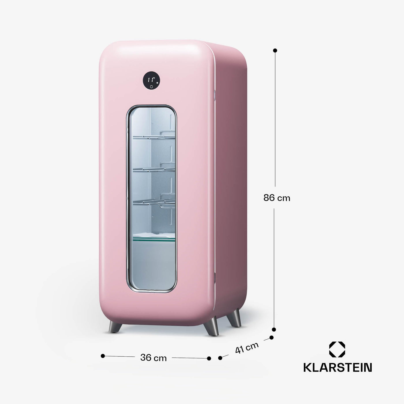 Klarstein Freistehender Weinkühlschrank 1 Zone, Getränkekühlschrank Klein, Kleiner Weinschrank, Wein-Kühlschrank Klein mit Glastür, Indoor/Outdoor Flaschenkühlschrank, Wine Fridge, 15 Flaschen