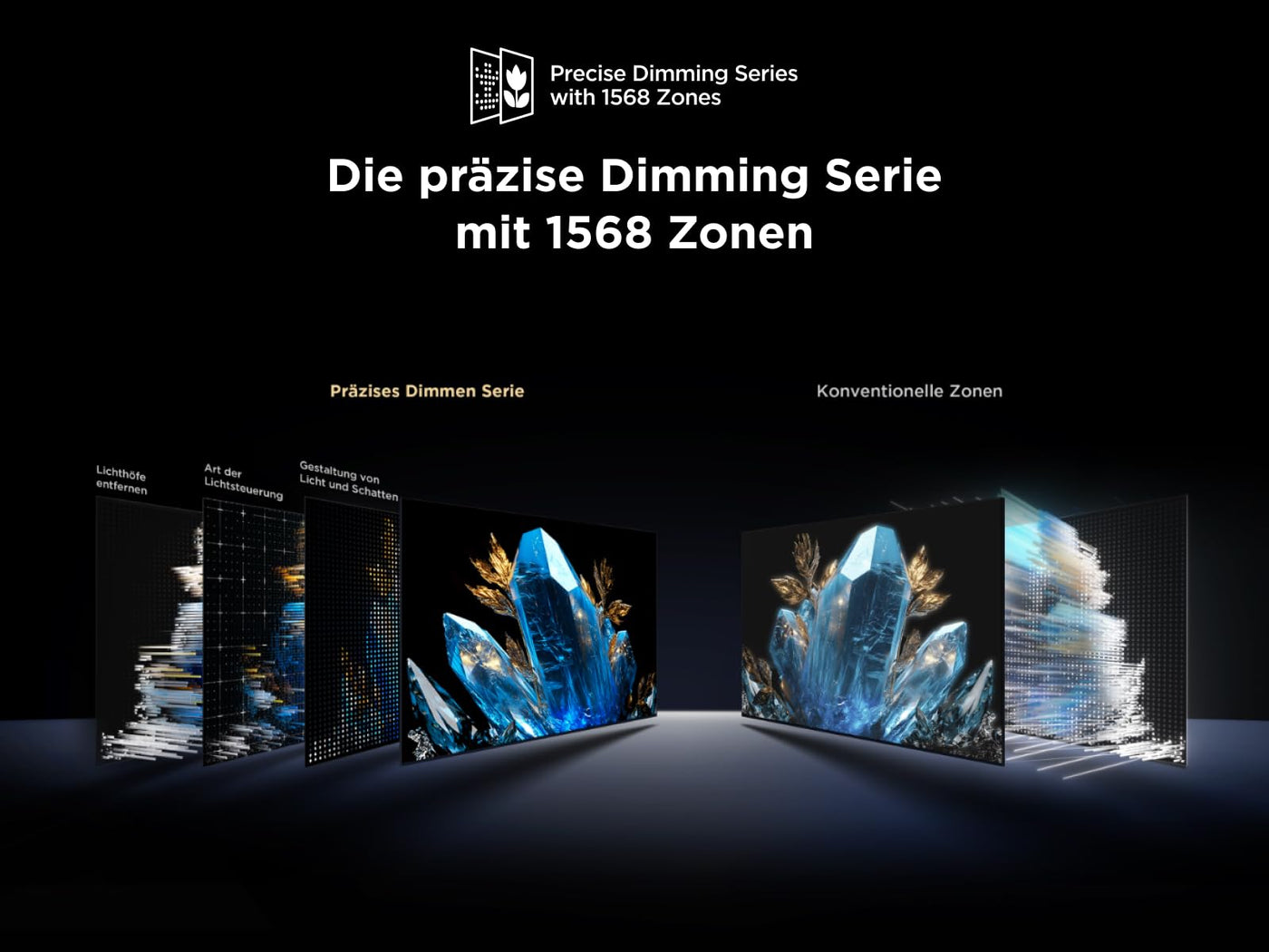 TCL 85C7K 85 Zoll QD-Mini LED Fernseher, 4K HDR Premium 3000, Smart Google TV mit 144Hz Motion Clarity Pro (Dolby Vision IQ & Atmos, CrystGlow HVA Panel, Audio von Bang & Olufsen, Game Master)