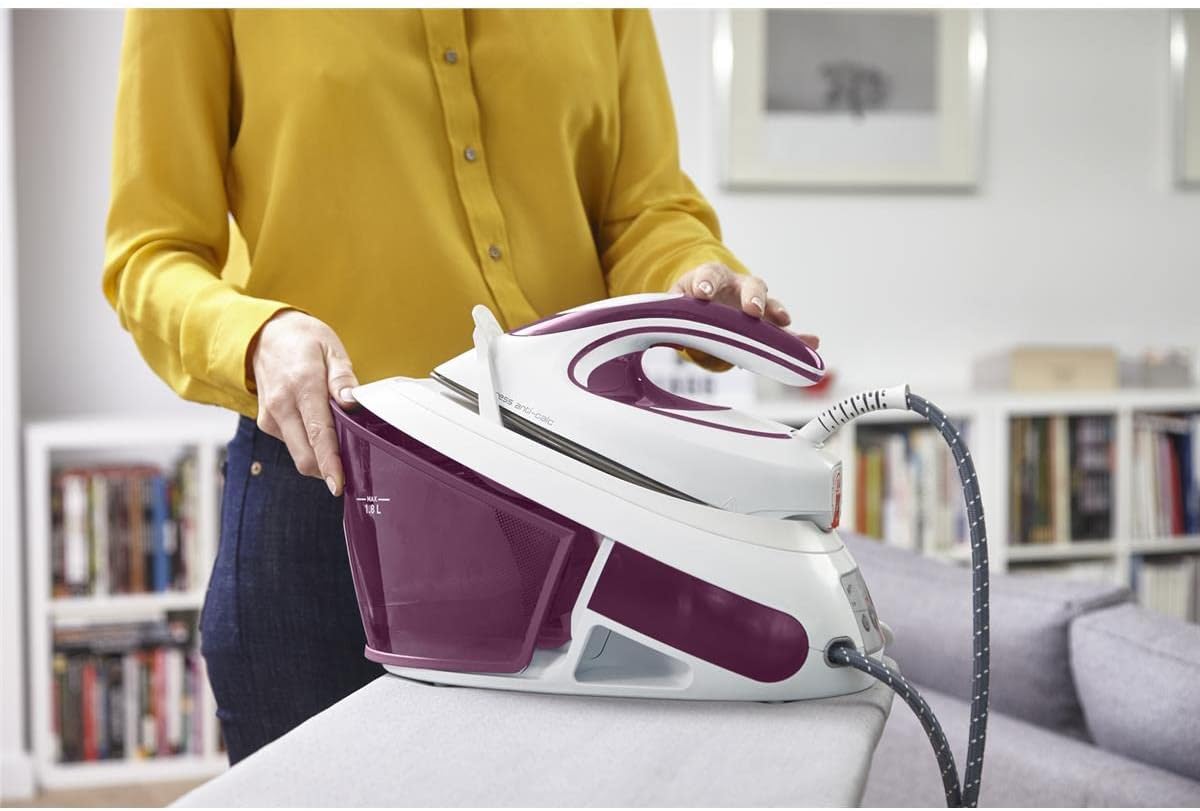 Tefal SV8054 Express Anti-Kalk Dampfbügelstation | 2800W | 6,5-Bar | Anti-Kalk-Kollektor | Optimale Dampf-/Temperaturkombination für alle Stoffarten | Automatische Abschaltung | 1.8 L | 35x21x24cm