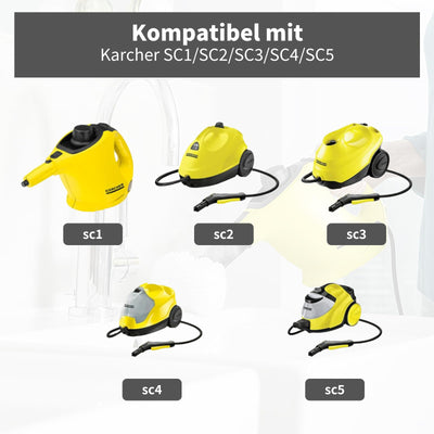 5 Stück Zubehör für Kärcher Dampfreiniger SC1 SC2 SC3 SC4 SC5, inkl Handdüse Ersatzteile 2.884-280.0, Mikrofasertuch-Set, Kompatibel Mit Kärcher Dampfreiniger
