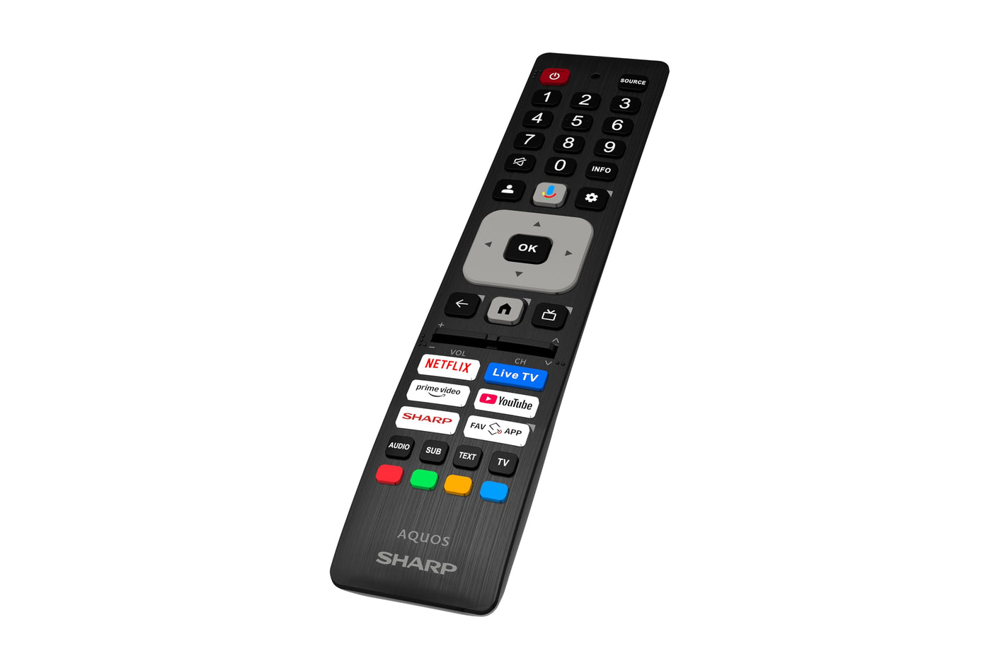 SHARP 55HL4365E – Google TV, 55" UHD, Rahmenlos, 60 Hz, HDR10, Dolby Vision HDR, Google Assistant mit Mikrofon, Chromecast, Bluetooth, Dolby Atmos 2x12 W, HDMI 2.1 x4, USBx2, Farbe Schwarz