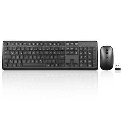 Perixx PERIDUO-716, Kabellose 2,4-GHz Tastatur-Maus-Set, Standardgröße - Schwarz, Deutsches QWERTZ