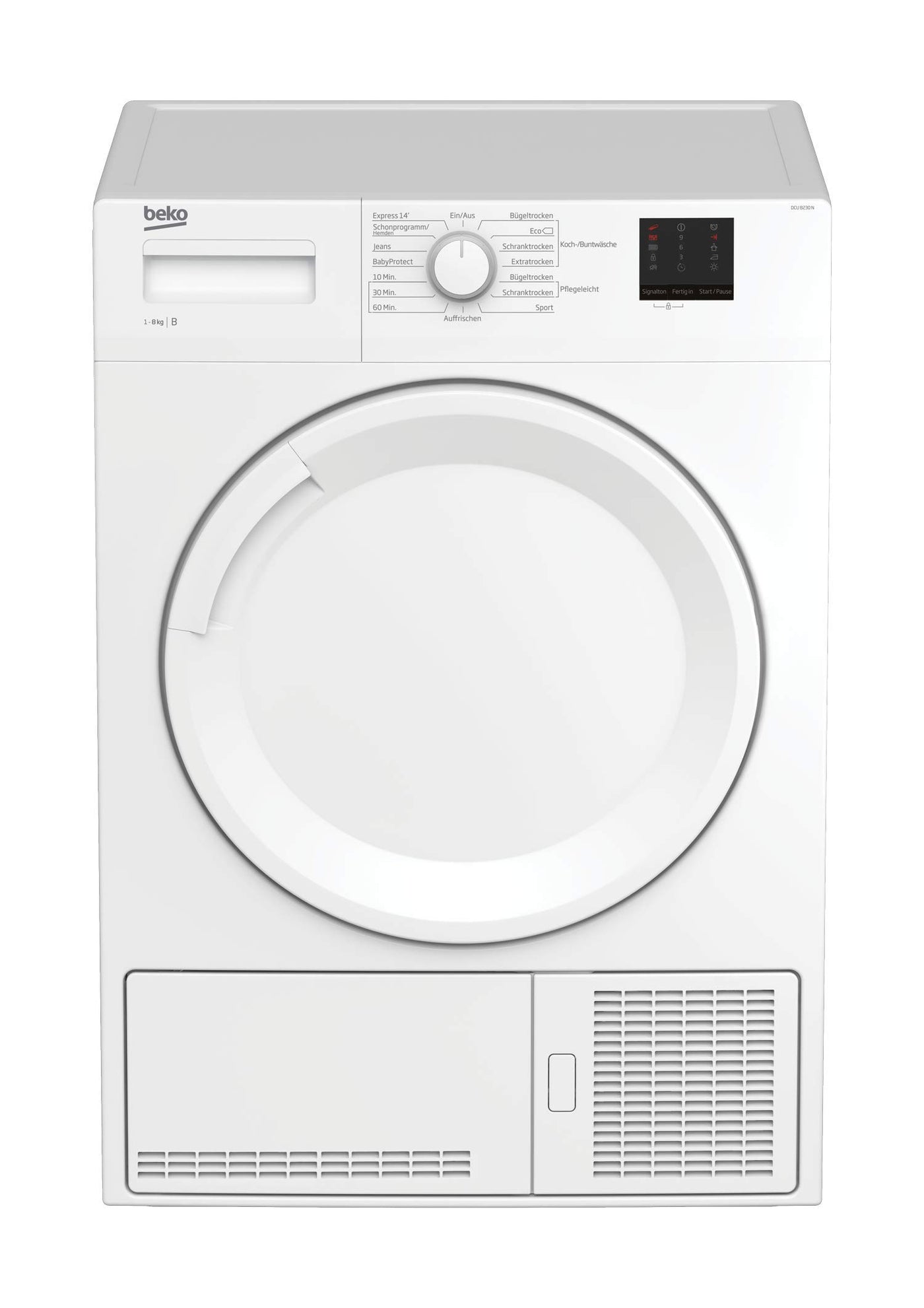Beko DCU 8230 N b100 Kondenstrockner / 15 Programme / FlexySense - Elektronische Feuchtemessung / 8 kg Beladungskapazität / Kindersicherung / Expressprogramm