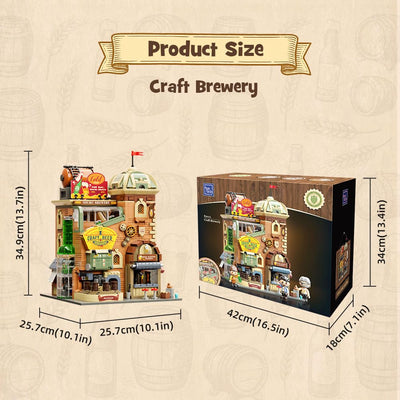 PANTASY Craft Beer Brewery Building Set für Erwachsene, intage-Mikrobrauerei-Fabrikmodell mit modularer Architektur, dynamischen Mechanismen präsentationsfertigem Design