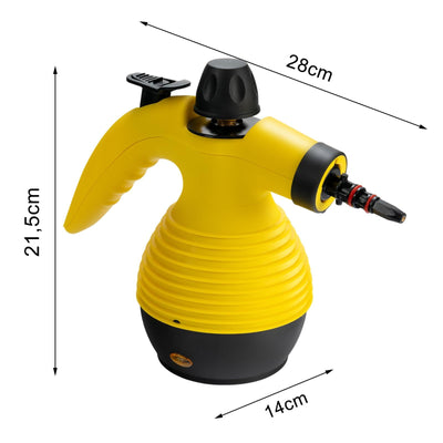 SOARS Dampfreiniger Handgerät mit 9 Zubehör, Dampfdruck: 3 bar, Max. 135 ℃, Aufheizzeit: 3-5min., Leistung: 1050W, Wassertank: 350 ml, Handdampfreiniger für Teppiche, Boden, Fenster