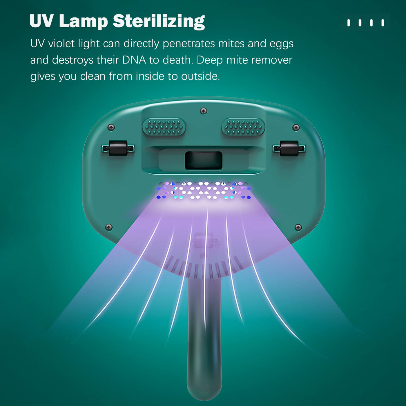 SHUAIGUO 350W Matratzen-Staubsauger Milbenentfernungsinstrument Kabelloser Haushaltsbettstaubsauger UV-Lampe Bett effektiv reinigen