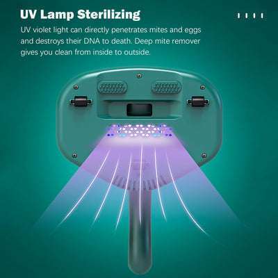 SHUAIGUO 350W Matratzen-Staubsauger Milbenentfernungsinstrument Kabelloser Haushaltsbettstaubsauger UV-Lampe Bett effektiv reinigen