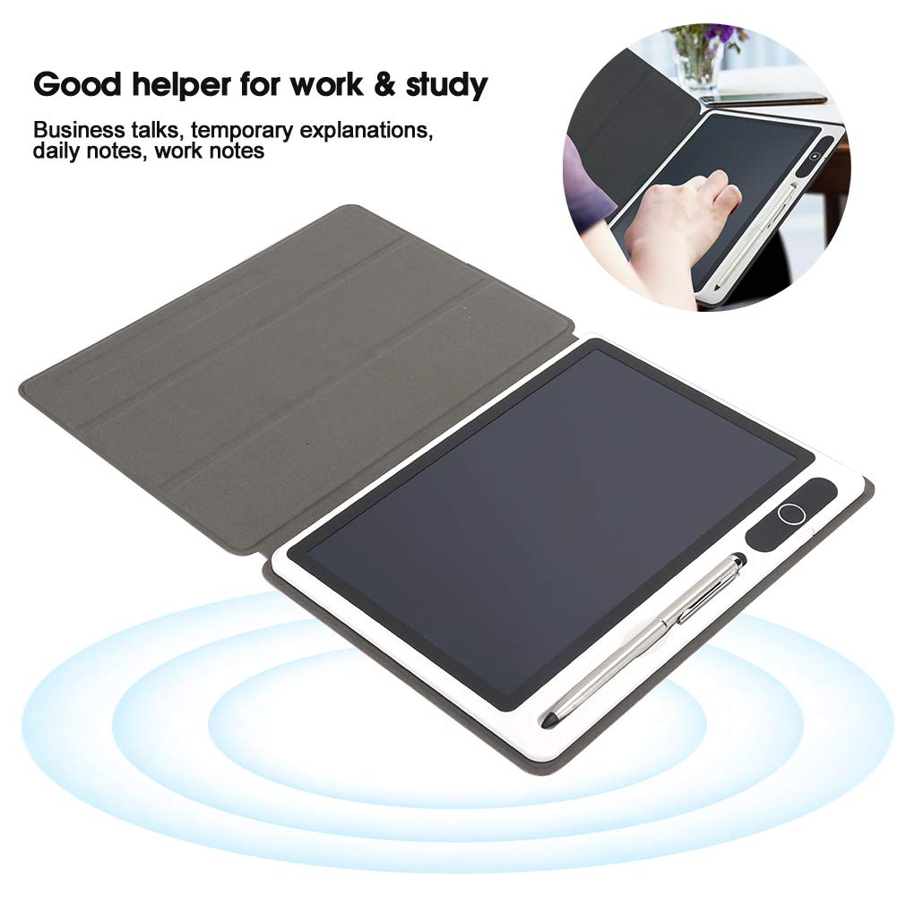 Topiky 10,1-Zoll-LCD-Handschrifttafel mit Ledertasche und Stiftset, Elektronischer Notizblock LCD-Tablet-Zeichenblock Business Supply Handmalwerkzeug(schwarz)