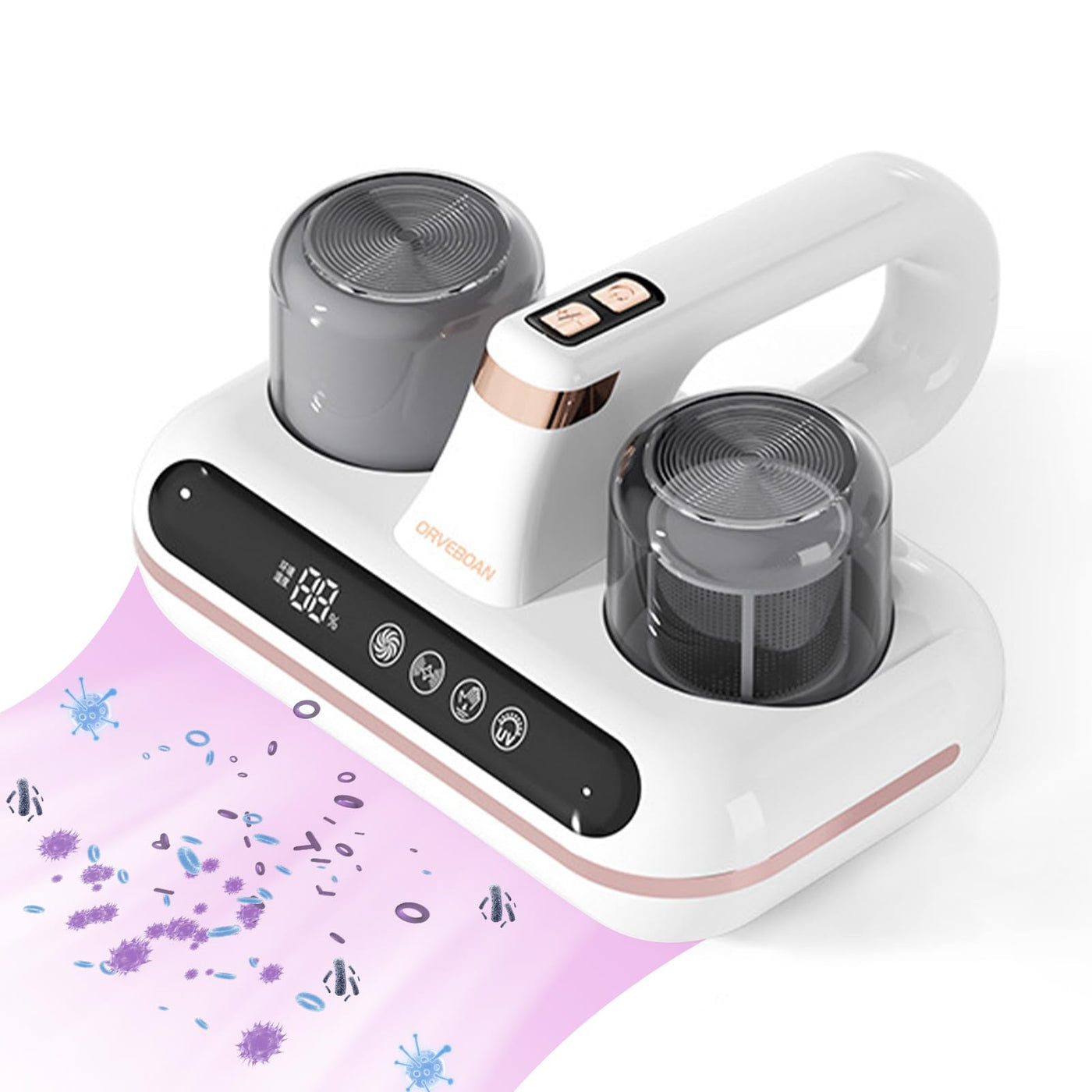 Yaasier Milbensauger für matratzen mit LED-Anzeige, 80000 RPM/Min Milbenstaubsauger mit UV-Licht und Staubmilben-Sensor, Antimilben-Staubsauger entfernt 99,9% für Matratze Sofa Bett