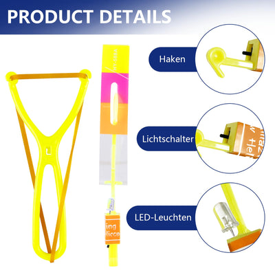 Moocuca Kindergeburtstag Party Fly Leuchtspielzeug, 20 Pcs Led Licht Nacht Hubschrauber, Led Licht Nacht Hubschrauber, Leuchtspielzeug Steinschleuder