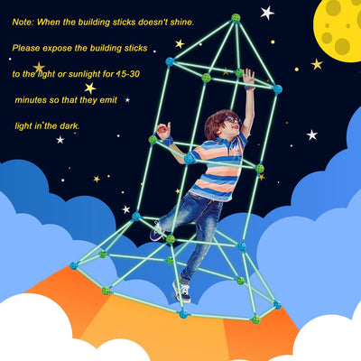 140pcs DIY Kinder Konstruktionsspielzeug,Outdoor Spielzeug - Kreativ Set für Kinder, Konstruktionsspiel, DIY-Bauspielzeug,Play Tent,Spielzelt, Indoor Spielhaus Höhle Kinder Spielzeug Mädchen Jungen