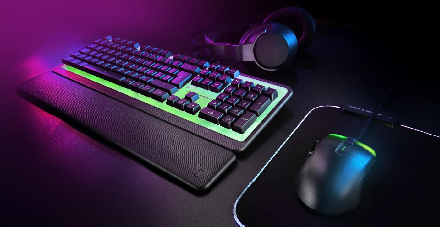 Turtle Beach Magma - Membrane RGB Gaming Keyboard mit Membrantasten, Advanced Anti-Ghosting, Easy-Shift Technologie, RGB-Beleuchtung, abnehmbare Handballenauflage