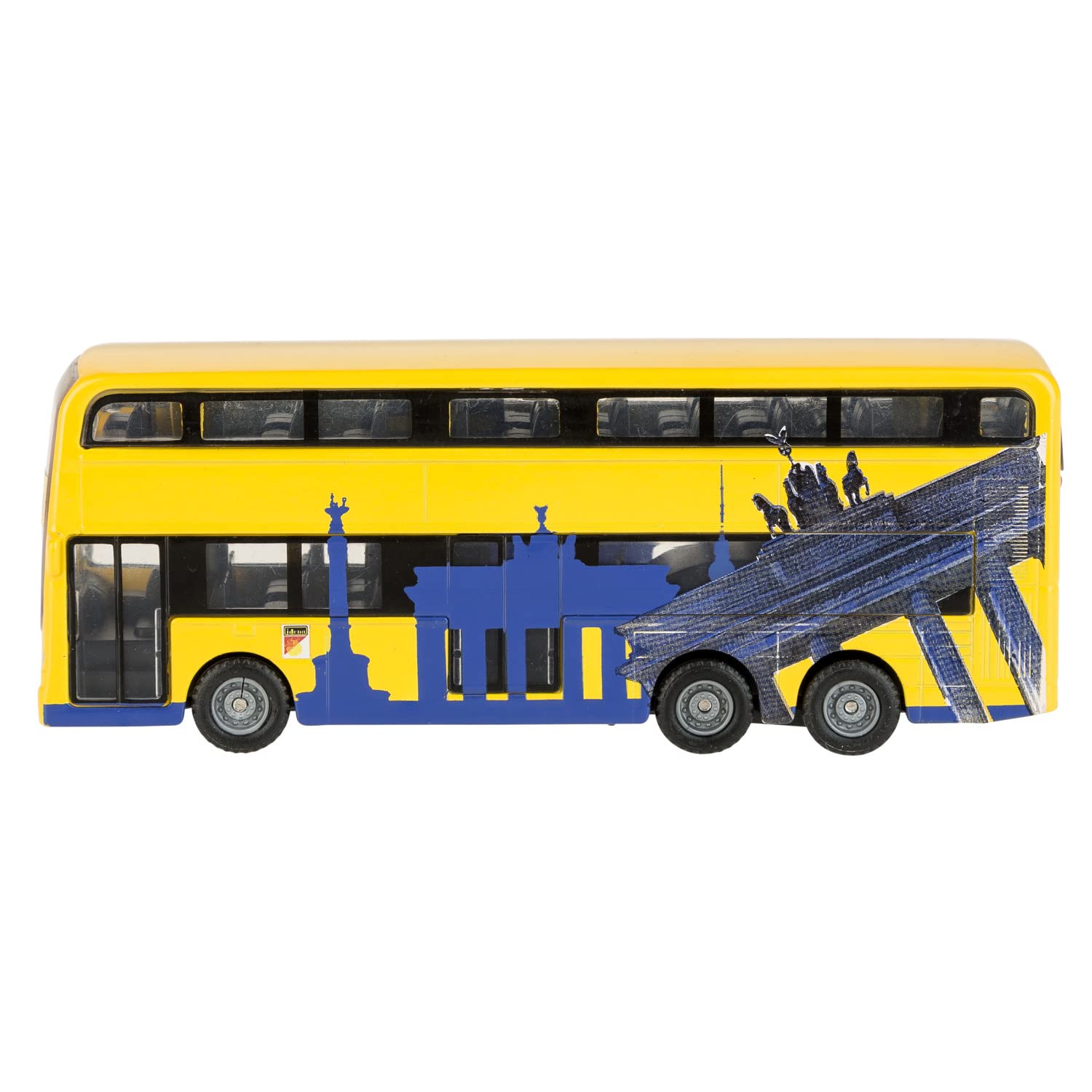 Idena 40107 - Model Bus Berliner Double Decker, with Pull-Back Engine, Approx. 18.5 x 13.5 x 4.5 cm, Yellow, as a Toy, Typical Souvenir or Popular Collectible Idena 40107 - Model Bus Berliner Double Decker, with Pull-Back Engine, Approx. 18.5 x 13.5 x 4.5 cm, Yellow, as a Toy, Typical Souvenir or Popular Collectible