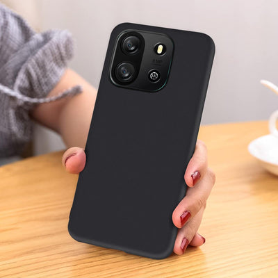 LYZXMY Hülle für Blackview Oscal Flat 1C(6.56") Schwarz Handyhülle + 3 Stück Gehärtetes Glas Schutzfolie, Case Weich Silikon TPU Schutzhülle Cover 9H Härte HD Gehärtetes Glasfolie Glas