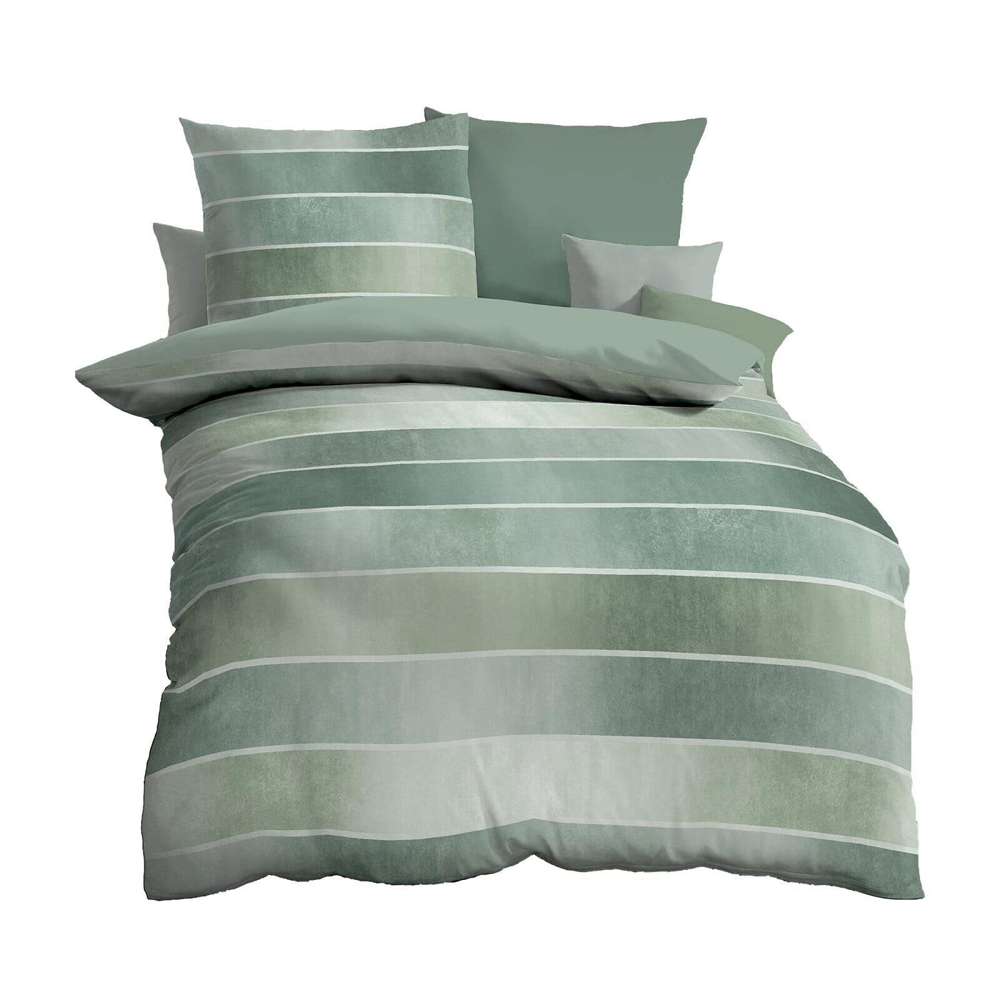 Kaeppel Mako-Satin Bettwäsche Timeless Jade, 1 Bettbezug 135 x 200 cm + 1 Kissenbezug 80 x 80 cm