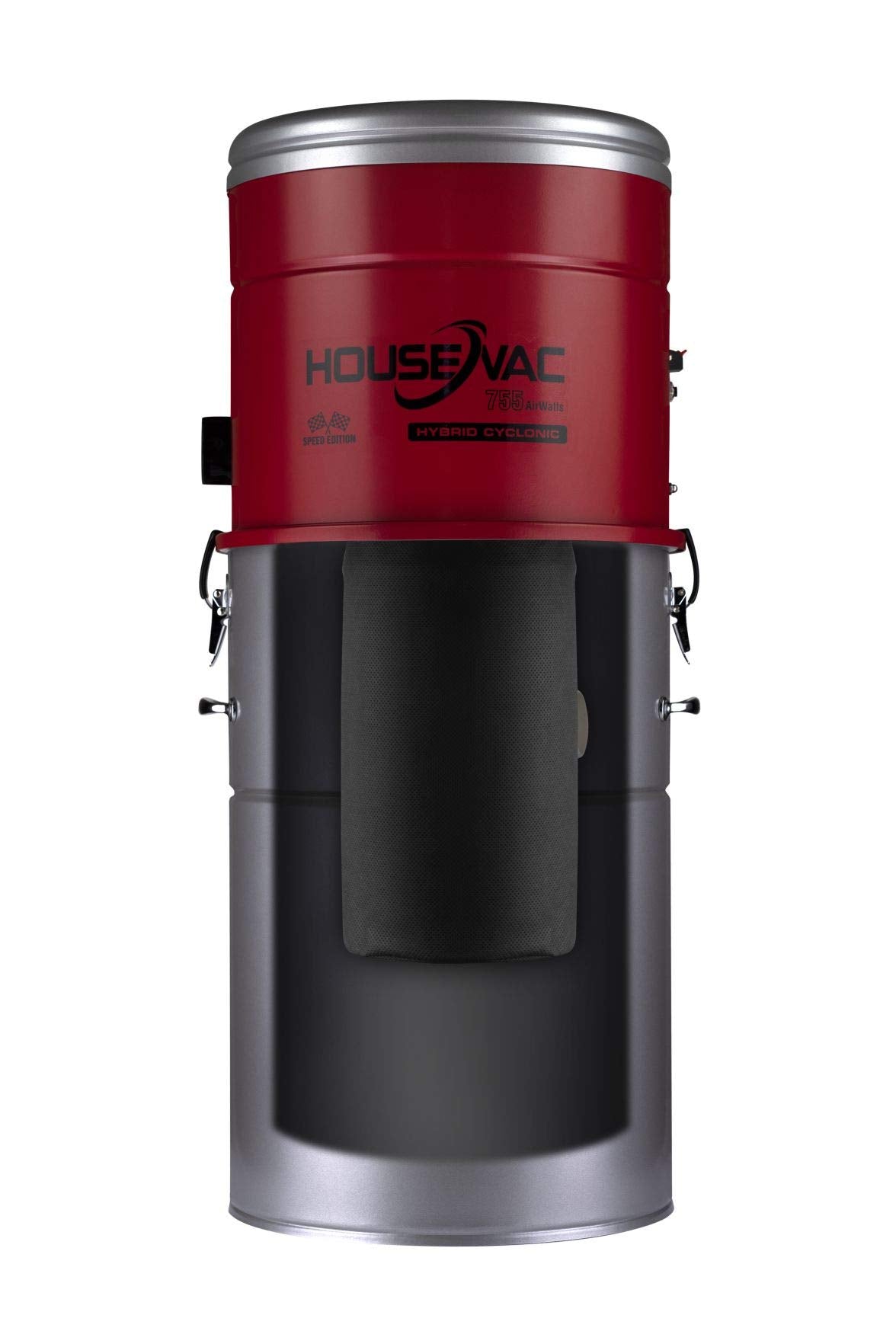 HouseVac Zentralstaubsauger HV-755ST-35H + Premium Reinigungszubehör-Kit 7.5m zur Reinigung Ihres Hauses|Saugkraft 755 AirWatts|Ametek Motor-1700W 2 Turbinen Soft Start/Stop| Hybridzyklonfiltration