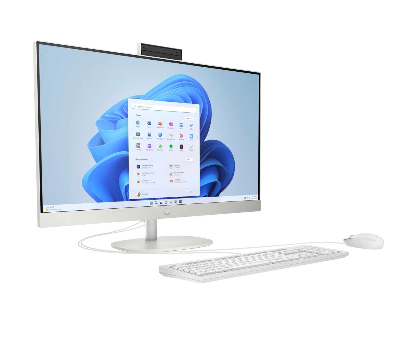 HP All-in-One PC | 23,8" FHD-Display | AMD Ryzen 7 7730U | 16 GB DDR4 RAM | 512 GB SSD | AMD Radeon -Grafikeinheit | Windows 11 Home | Weiß