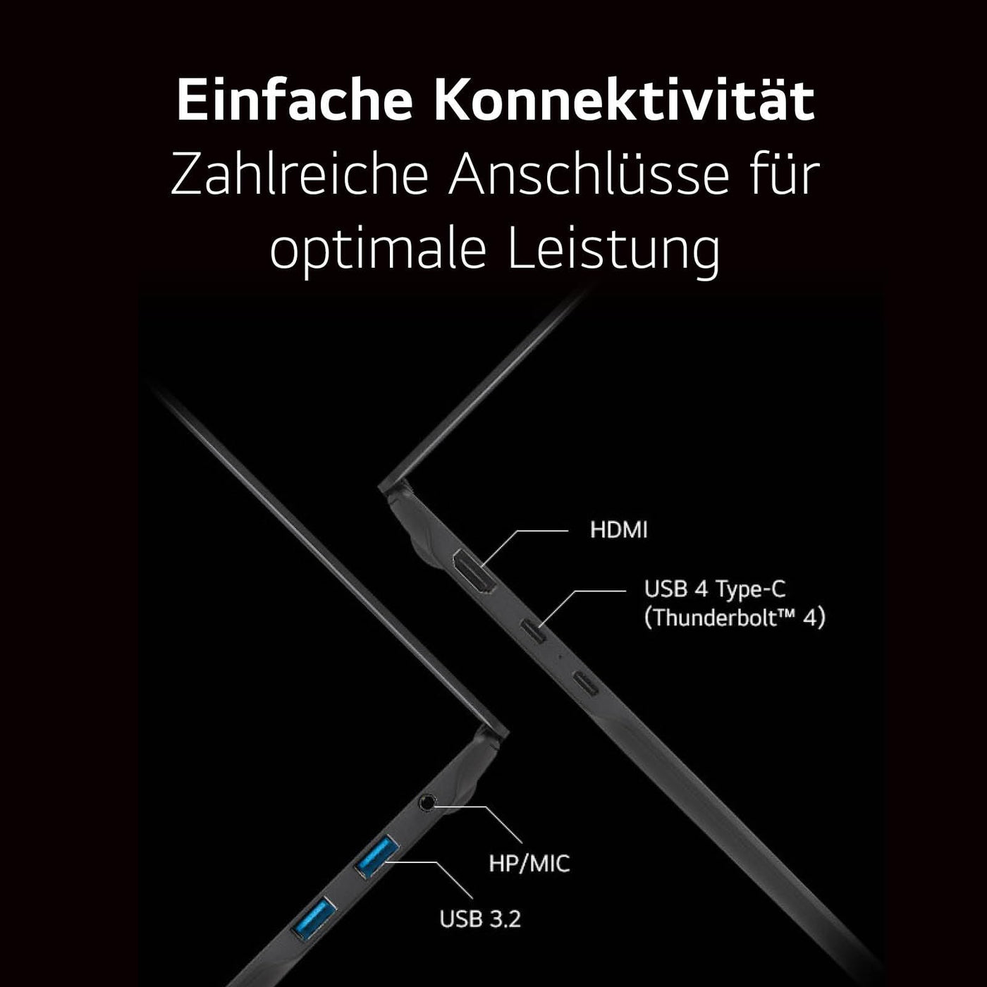 2024 LG gram Pro 16 Zoll Notebook - 1199g Intel Core Ultra7 Laptop (32GB RAM, 2TB Dual SSD, 24,5h Akkulaufzeit, IPS Panel Anti-Glare Display, Win 11 Pro) - Schwarz
