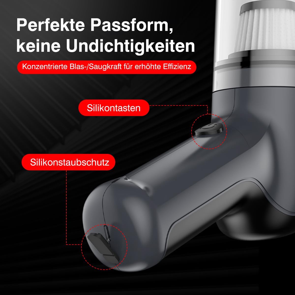 USUIELIGHT Handstaubsauger Akku 6000Pa - Handstaubsauger Kabellos mit 18 Min Laufzeit, 4000mAh, Leicht und Tragbar, Autosauger mit Blas- und Saugfunktion für Auto, Haus, Büro, Tierhaare