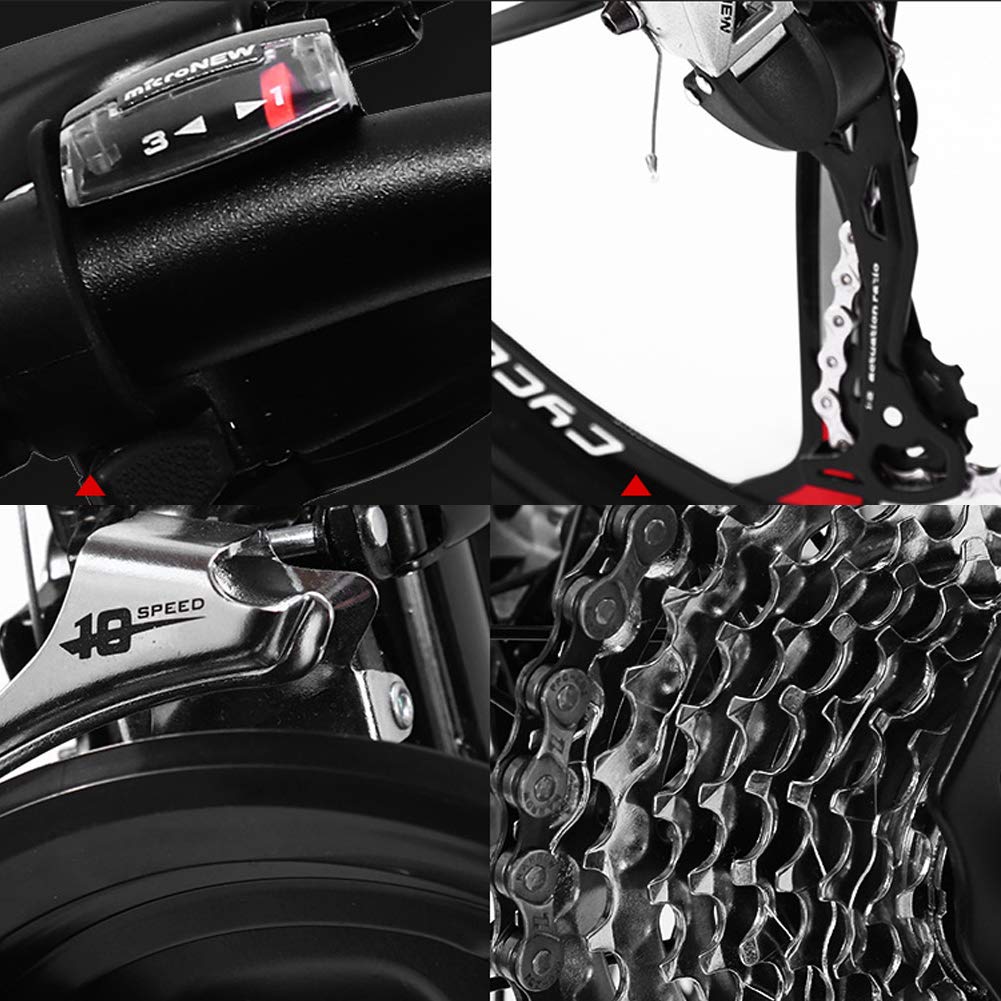 YXYBABA Faltbares Mountainbike 24 Zoll 24 Gang Fahrrad Vollgefedert MTB Schaltung Dual Disc Bremsen Mountainbike Erwachsene Mountainbike 24 Gang Drei Cutter Rad