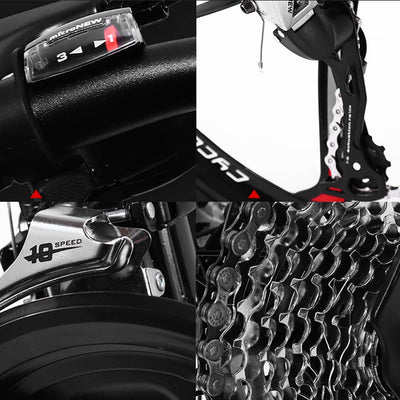 YXYBABA Faltbares Mountainbike 24 Zoll 24 Gang Fahrrad Vollgefedert MTB Schaltung Dual Disc Bremsen Mountainbike Erwachsene Mountainbike 24 Gang Drei Cutter Rad