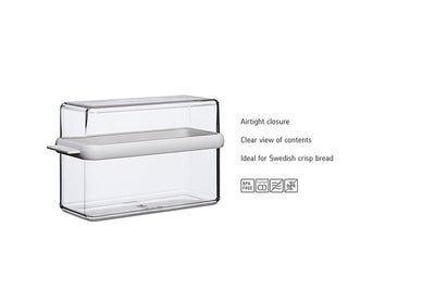 Mepal - Knäckebrotbox Stora - Aufbewahrungsbox für Cracker & Knäckebrot - Luftdichte Knäckebrotbox mit Deckel - Ideal zur Aufbewahrung einer Packung Knäckebrot - 1600 ml - White