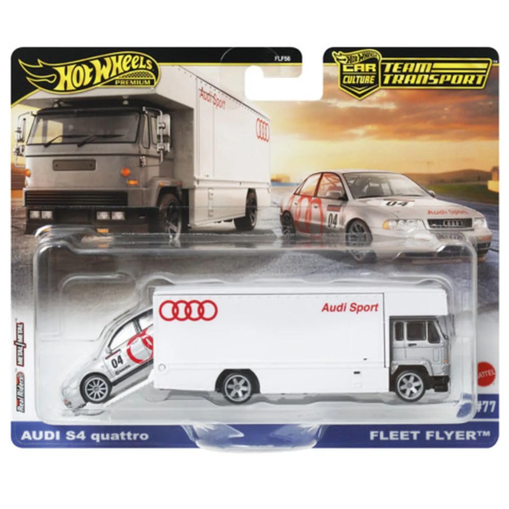 Hot Wheels Audi S4 Quattro + Fleet Flyer Team Transport Fahrzeuge