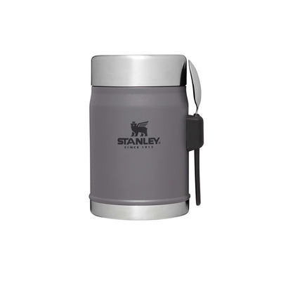Stanley Classic Legendary Thermobehälter für Essen mit Göffel 400 ml - Hält 7 Stunden Heiß oder Kalt - Edelstahl Warmhaltebehälter Essen - BPA-Frei - Spülmaschinenfest - Charcoal