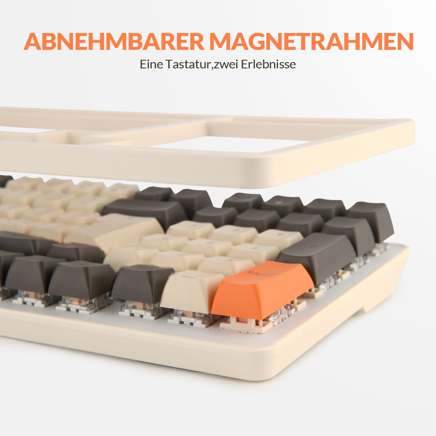 Rii Mechanische Tastatur Gaming Keyboard, Gaming Tastatur Kabel mit QWERTZ, Tastatur Mechanisch mit Blaue Schalter (Laut), Keyboard Gaming Tastatur 75 Prozent (Kabel Verbindung)