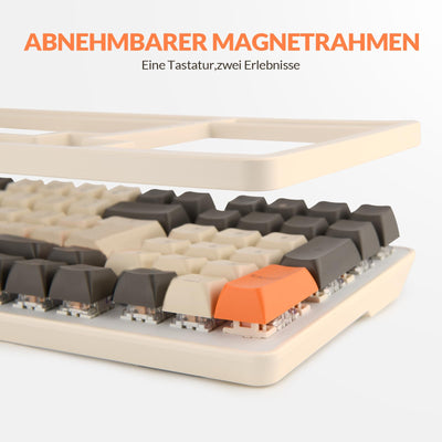 Rii Mechanische Tastatur Gaming Keyboard, Gaming Tastatur Kabel mit QWERTZ, Tastatur Mechanisch mit Blaue Schalter (Laut), Keyboard Gaming Tastatur 75 Prozent (Kabel Verbindung)