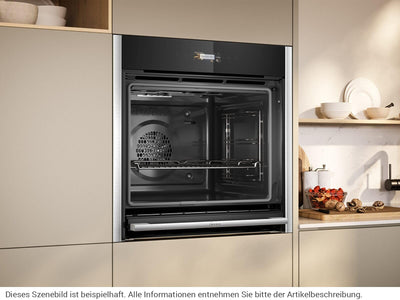 NEFF B54CR71N0, N 70, Smarter Einbau-Backofen, 60x60 cm, Made in Germany, Pyrolyse, Optimaler Zugriff mit Slide&Hide, Full Touch TFT-Display, Air Fry Funktion, Automatikprogramme, Soft Open, Edelstahl