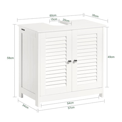 SoBuy® FRG237-W Waschbeckenunterschrank Badschrank Unterschrank Badmöbel in weiß BHT ca: 60x58x34cm