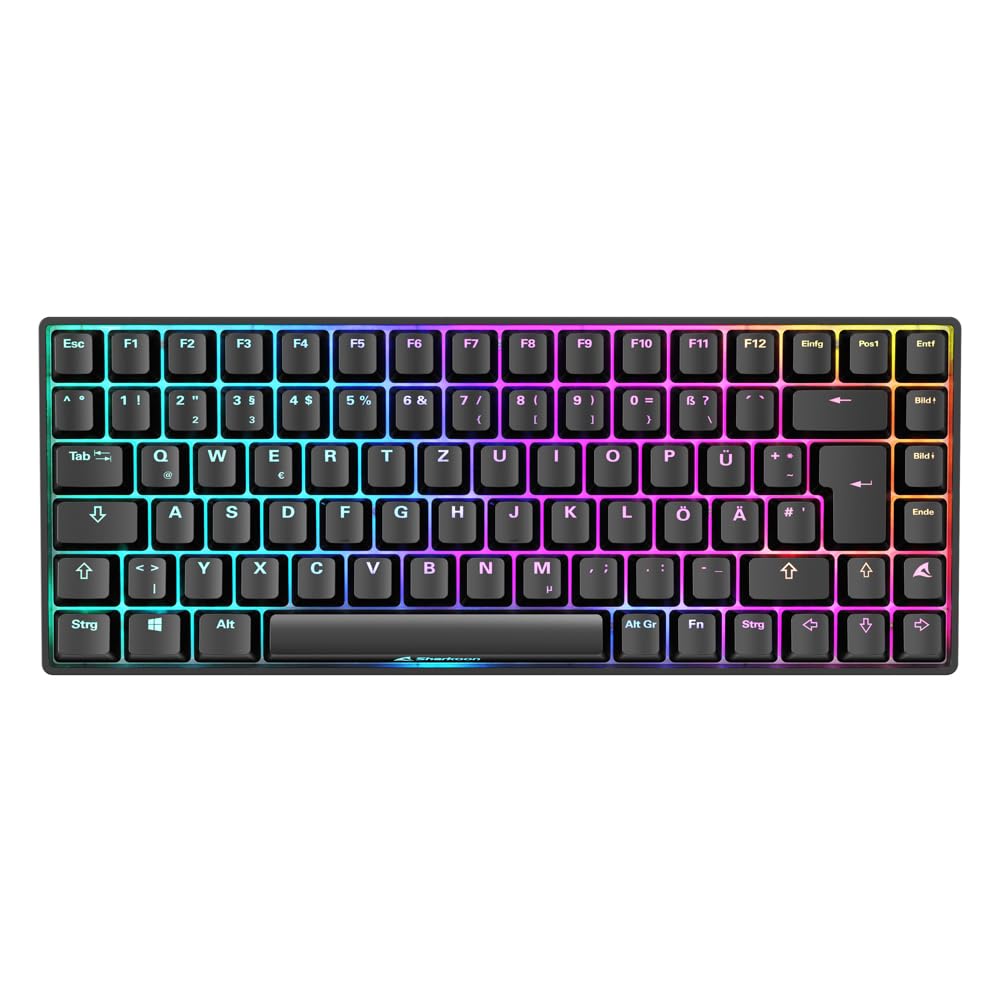 Sharkoon Skiller SGK50 S3 Schwarz, RGB Gaming Keyboard, Gateron Yellow, 75% Layout