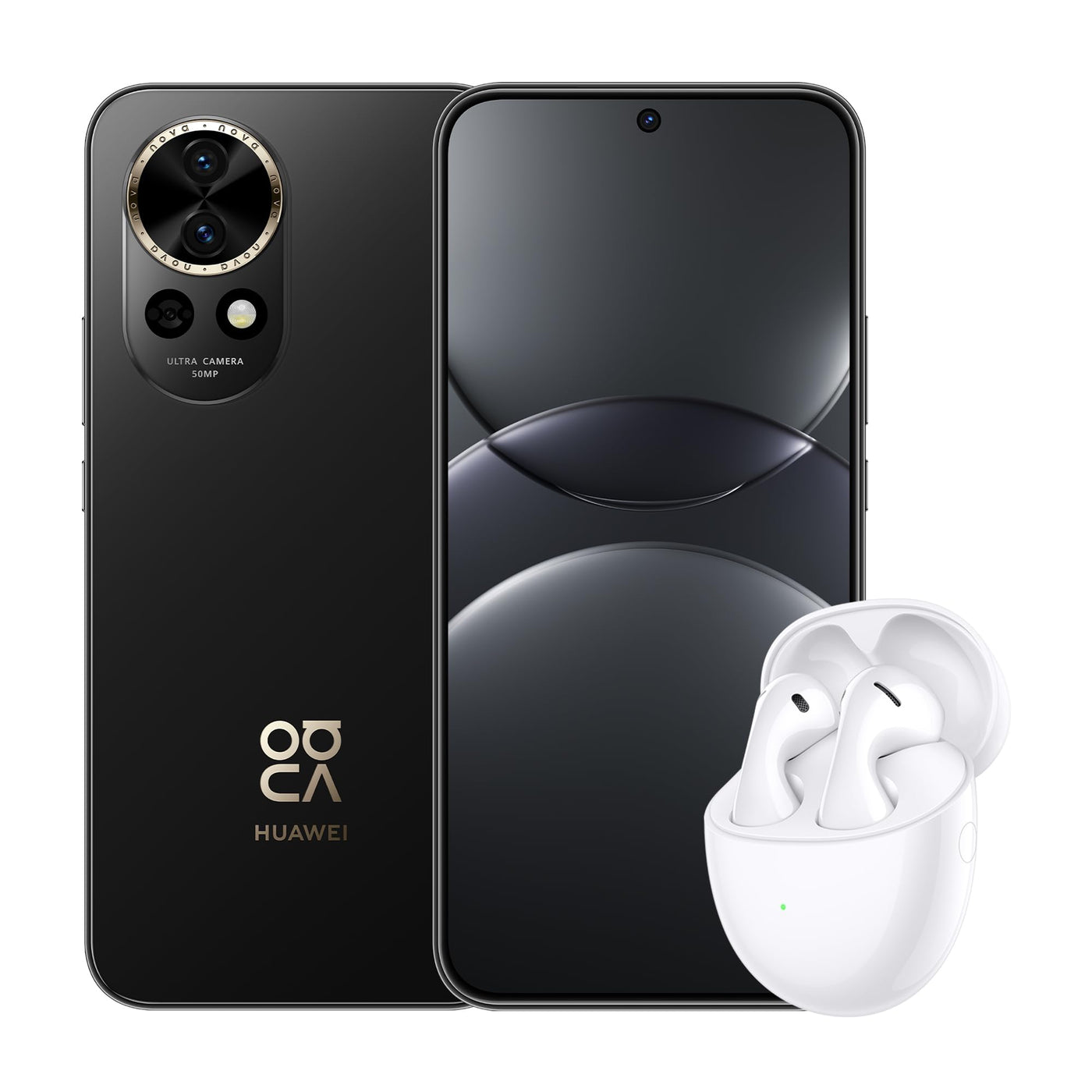 HUAWEI nova 13, Smartphone, 12+256 GB, 6,7" OLED Display mit flachen Kanten, eine 60 MP Ultraweitwinkel-Porträt-Frontkamera, 100W Supercharge, 5000 mAh starker Akku, Weiß