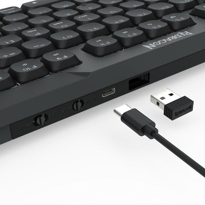 Redragon K706 PRO 75% kabellose Gasket RGB-Gaming-Tastatur, 3-Modi, 82 Tasten, kompakte mechanische Tastatur mit ultraflacher Platine, flachem linearen roten Schalter und Dual-Win/MAC-System