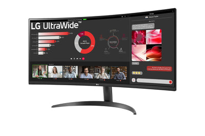 LG Electronics 34WR50QK-B.AEU UltraWide 1800R Curved QHD Monitor 34", 3440 x 1440, 21:9, 5ms GtG, 100 Hz, HDR10, 99% sRGB, PBP-Modus, OnScreen Control, AMD FreeSync - Schwarz