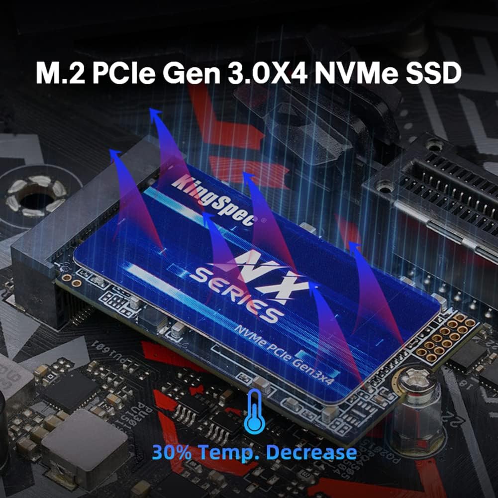 KingSpec 128GB M.2 2242 NVMe SSD - Up to 2200 MB/s Read Speed, PCIe 3.0 SSD with 3D NAND Flash, Compatible with PC, Laptop and Desktop