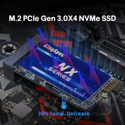 KingSpec 128GB M.2 2242 NVMe SSD - Up to 2200 MB/s Read Speed, PCIe 3.0 SSD with 3D NAND Flash, Compatible with PC, Laptop and Desktop