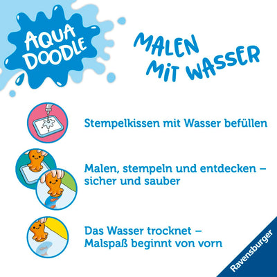 Ravensburger 4568 Aquadoodle Magic Ocean - Fleckenfreies Stempeln und Entdecken mit Wasser - Stempelset mit magischer Stoffmatte für Babys ab 1 Jahr - Spielzeug ab 1 Jahr