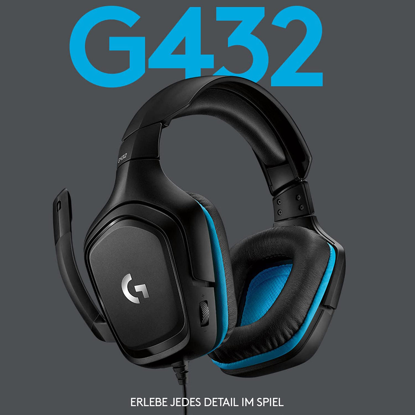 Logitech G432 kabelgebundenes Gaming-Headset, 7.1 Surround Sound, DTS Headphone:X 2.0, Bügelmikrofon mit Flip-Stummschaltung, Ohrpolster mit Kunstleder, PC/Mac/Xbox One/PS4/Nintendo Switch - Schwarz