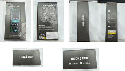 Laser-Entferungsmesser 50M,RockSeed Digitaler Lasermessgerät mit 2 Blasenebenen,Tragbarer Lasermessgerät M/In/Ft Einheit Hintergrundbeleuchtetes LCD zur Messung Entfernung/Fläche/Volumen/Pythagorean