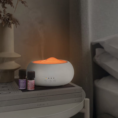 SALKING Aroma Diffuser, 250ml Ultraschall Öl Aromatherapie Diffusor für ätherische Öle, Raumbefeuchter Elektrisch Duftlampe, Warmweiß Licht Weiß Holzmaserung Diffusor für Zuhause Büro Oder Yoga