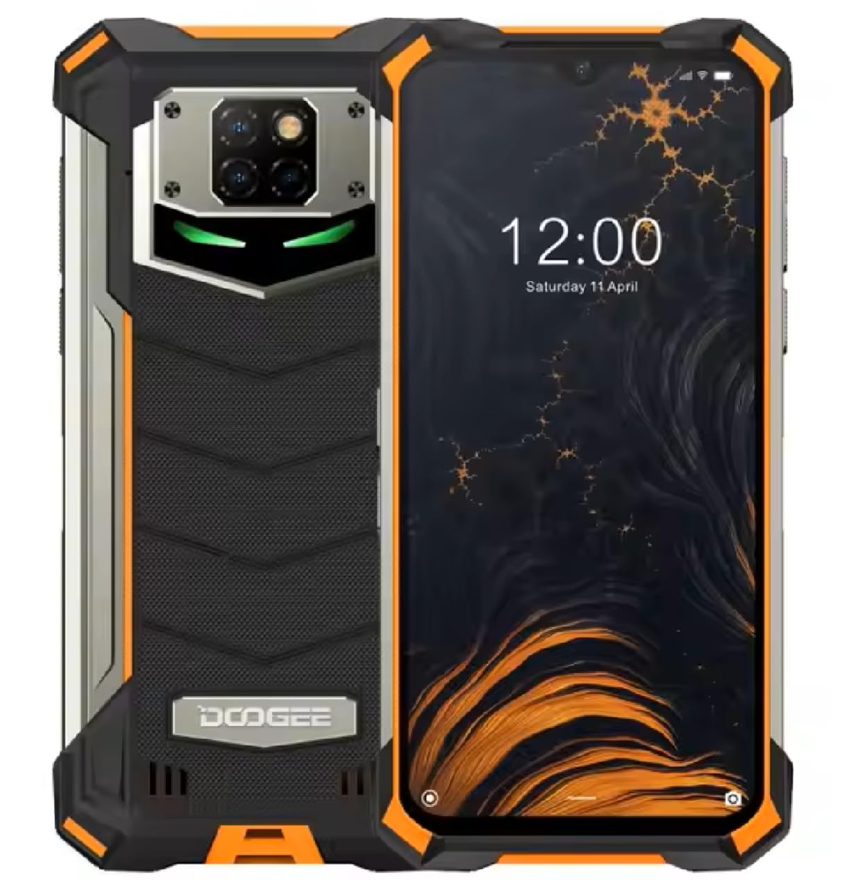 DOOGEE S8P 10000mAh Akku Outdoor Smartphone Ohne Vertrag, Octa-Core 6GB+128GB Android 10, 21MP Quad-Kamera, 6,3-Zoll-FHD + Corning Gorilla-Glas, Drahtlose Rückladung, IP68 Robustes Handy Orange