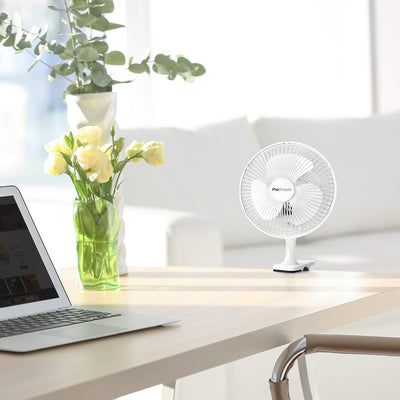 Pro Breeze Mini Ventilator mit Clip - 15 cm Durchmesser, 2 Geschwindigkeitsstufen, starke + stabile Klammer - Ideal als Tischventilator im Büro am Schreibtisch oder Zuhause im Schlafzimmer