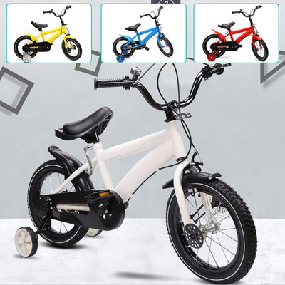 Kinderfahrrad Jungen Jungenfahrrad MäDchenfahrrad Kinder Kinderrad Fahrrad Rad Bike Herrenfahrrad Damenfahrrad Unisex Hilfsrad Mit StüTzräDern Klingeln Handbremse Sicher Und Schnell 14 Zoll (Blau)
