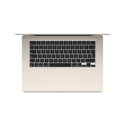 Apple 15" MacBook Air Laptop mit M3 Chip: 15,3" Liquid Retina Display, 16 GB gemeinsamer Arbeitsspeicher, 256 GB SSD Speicher, beleuchtete Tastatur, 1080p FaceTime HD Kamera, Touch ID, Polarstern