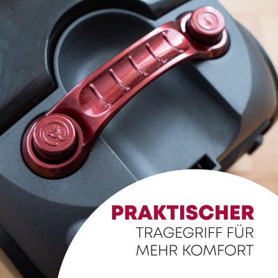 Clatronic® Staubsauger mit Beutel | Bodenstaubsauger mit energiesparenden 700 Watt | Staubsauger mit 5-Fach Mikrofiltersystem | Umschaltbare Bodenbürste und Bürsten-/Fugendüse | BS 1300 N anthrazit